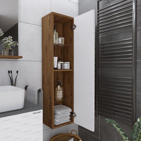 Пенал подвесной Grossman Альба 30 см 303009, веллингтон/белый - фото 3