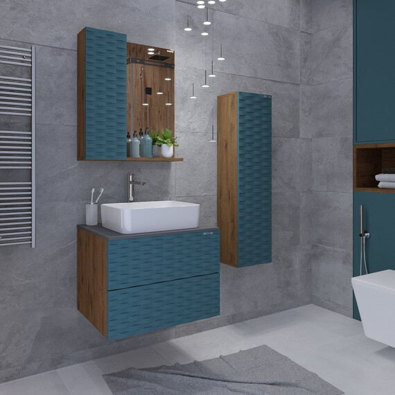 Пенал подвесной Grossman Альба 30 см 303010, веллингтон/бриз - фото 4