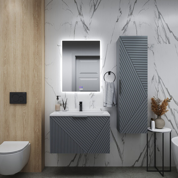 Пенал подвесной Grossman Блисс 37 см 303546, графит матовый - фото 5