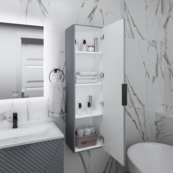 Пенал подвесной Grossman Блисс 37 см 303546, графит матовый - фото 4