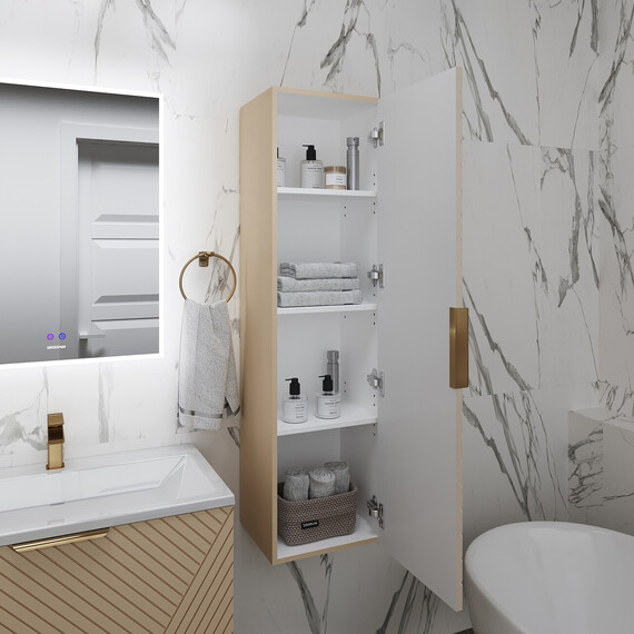 Пенал подвесной Grossman Блисс 37 см 303547, бежевый матовый - фото 5