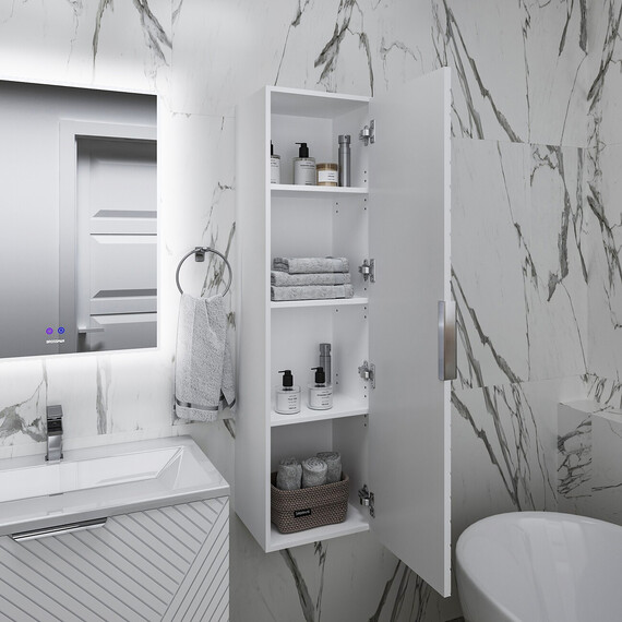 Пенал подвесной Grossman Блисс 37 см 303548, белый матовый - фото 3