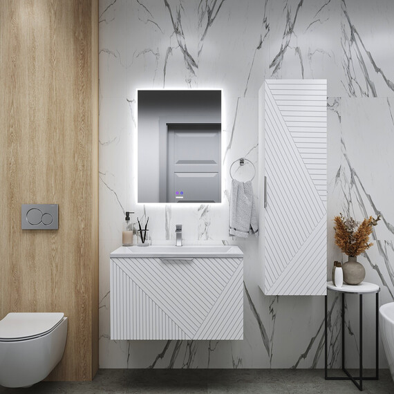 Пенал подвесной Grossman Блисс 37 см 303548, белый матовый - фото 4