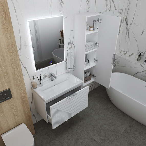 Пенал подвесной Grossman Блисс 37 см 303548, белый матовый - фото 5