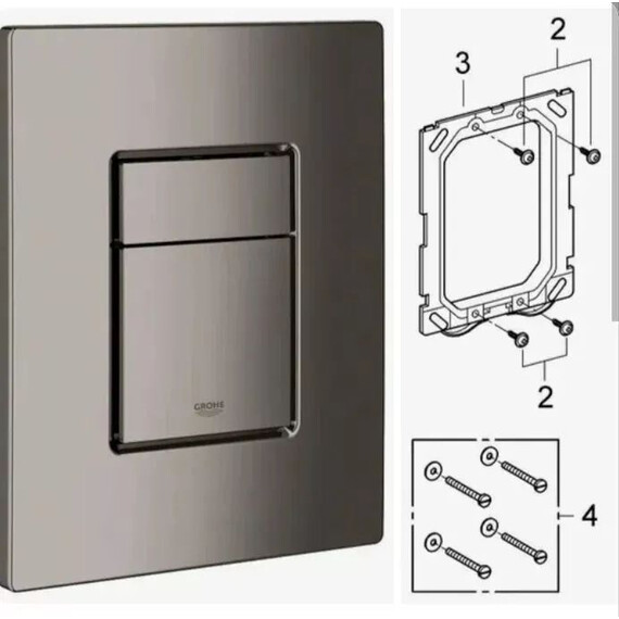 Инсталляция для подвесного унитаза Grohe Rapid SL 38772001 с кнопкой смыва оружейная сталь 38732ALO - фото 7