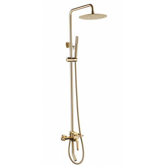 Душевая стойка с изливом Grocenberg GB7025MG, золото матовое - фото 