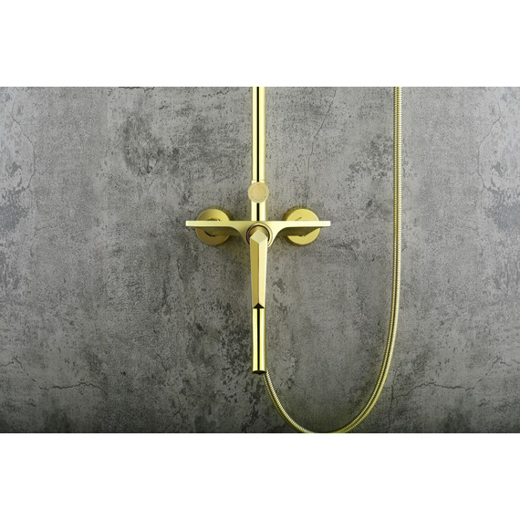 Душевая стойка с изливом Grocenberg GB7025MG, золото матовое - фото 2