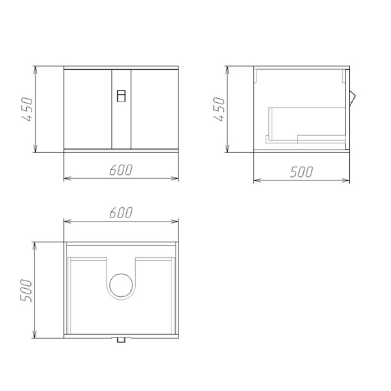Тумба подвесная со столешницей Grossman Норма 60 см 106016 (раковина в комплекте) белый глянец - фото 11