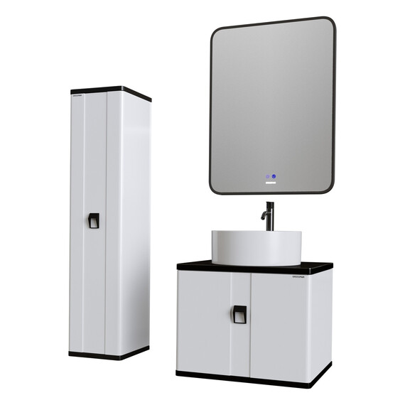 Тумба подвесная со столешницей Grossman Норма 60 см 106016 (раковина в комплекте) белый глянец - фото 7