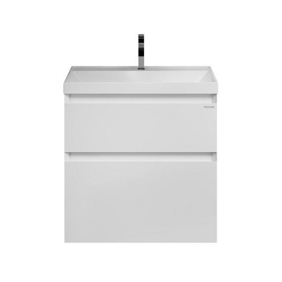 Тумба подвесная с раковиной Grossman Меркадо 60 см 106076, белая матовая - фото 3