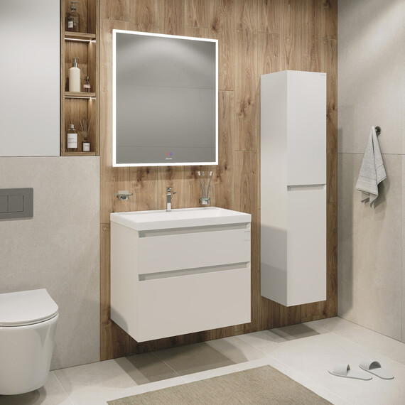 Тумба подвесная с раковиной Grossman Меркадо 60 см 106076, белая матовая - фото 7