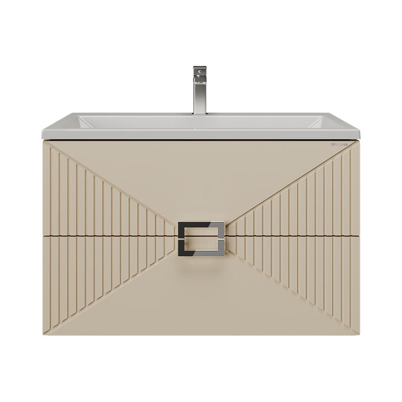 Тумба подвесная с раковиной Grossman Луксор 70 см 107056, бежевый матовый - фото 3