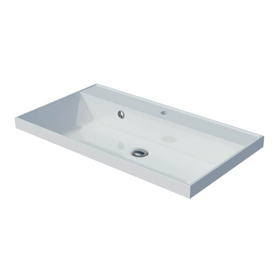 Тумба подвесная с раковиной Grossman Реал 80 см 108009, веллингтон/бетон Арья - фото 2