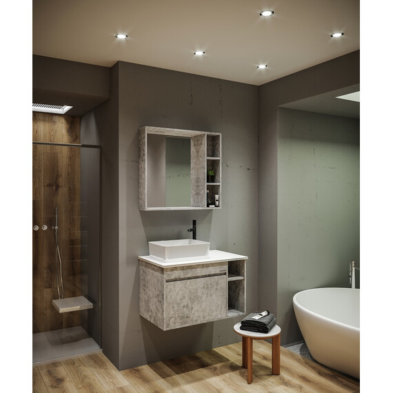 Зеркало Grossman Фалькон 80 см 208003, бетон - фото 3