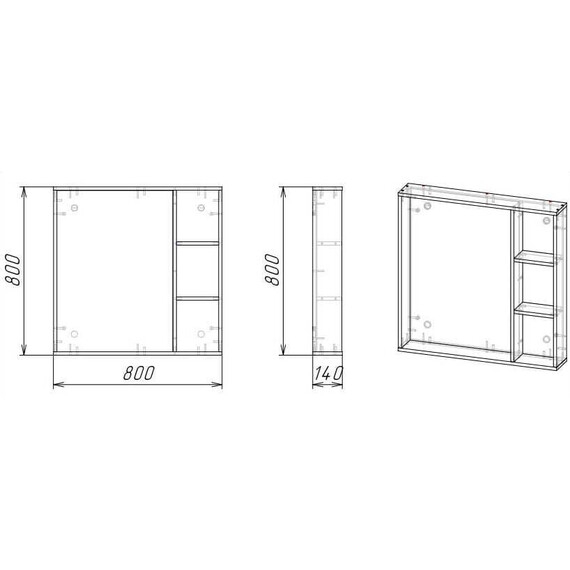 Зеркало Grossman Фалькон 80 см 208003, бетон - фото 4