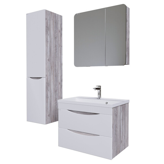 Зеркало-шкаф Grossman Талис 80 см 208009 L, бетон пайн - фото 3