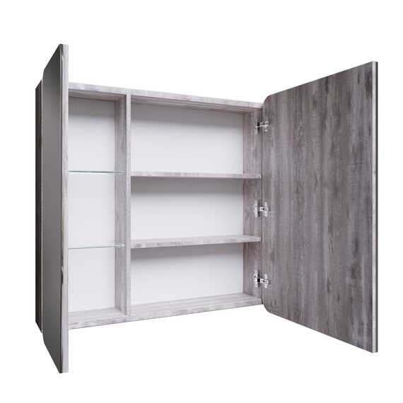 Зеркало-шкаф Grossman Талис 80 см 208009 L, бетон пайн - фото 2