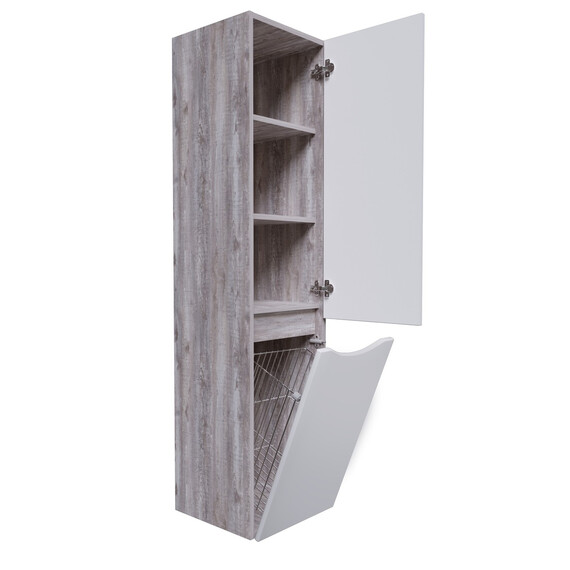 Пенал подвесной Grossman Талис 35 см 303508, бетон пайн/белый глянец - фото 2