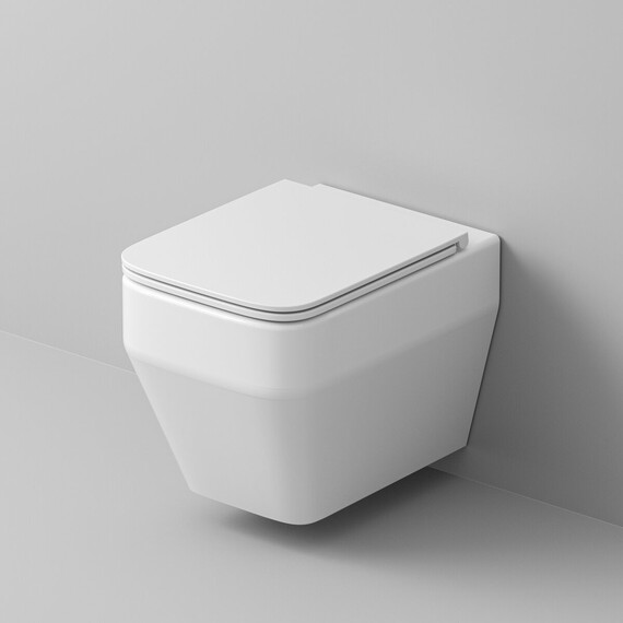 Унитаз подвесной безободковый Grossman GR-4410SQ с тонкой крышкой микролифт (система смыва Торнадо) - фото 7