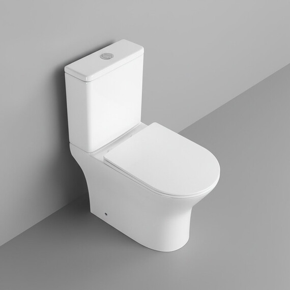 Унитаз-компакт безободковый Grossman Tornado GR-4489SQ с крышкой тонкой микролифт, белый глянцевый (система смыва Торнадо) - фото 7