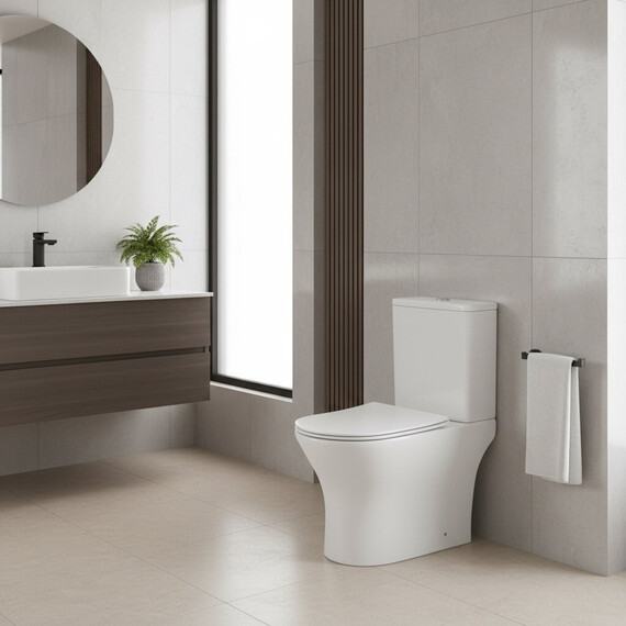 Унитаз-компакт безободковый Grossman Tornado GR-4489SQ с крышкой тонкой микролифт, белый глянцевый (система смыва Торнадо) - фото 9