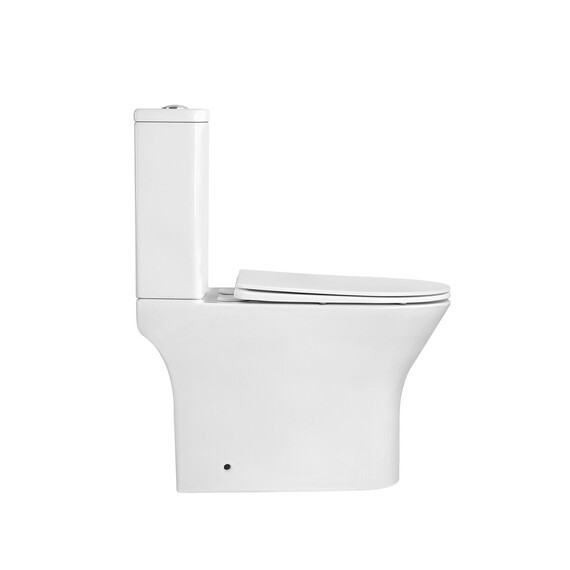 Унитаз-компакт безободковый Grossman Tornado GR-4489SQ с крышкой тонкой микролифт, белый глянцевый (система смыва Торнадо) - фото 3