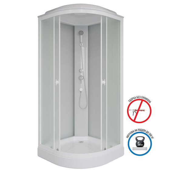 Душевая кабина Niagara Promo 80x80 см  P80/13/MT, белый/матовое (безсиликоновая сборка) - фото 