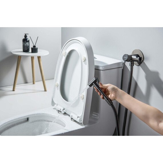 Набор для гигиенического душа Aquatek Европа AQ1021BGM (со скрытой частью) оружейная сталь - фото 11