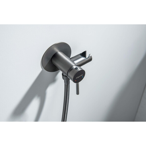 Набор для гигиенического душа Aquatek Европа AQ1021BGM (со скрытой частью) оружейная сталь - фото 9