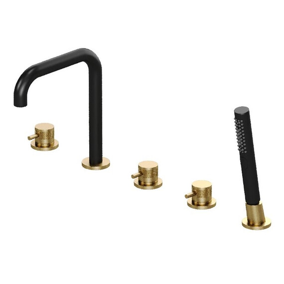 Смеситель для ванны Allen Brau Priority 5.31007-GB31, золото/чёрный - фото 