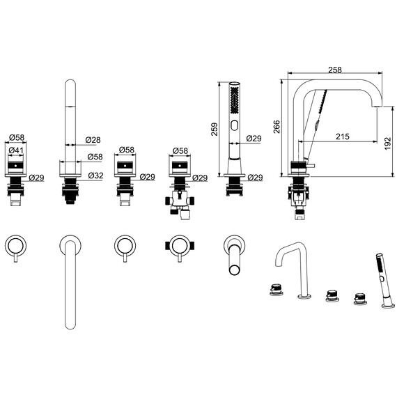 Смеситель для ванны Allen Brau Priority 5.31007-GB31, золото/чёрный - фото 2