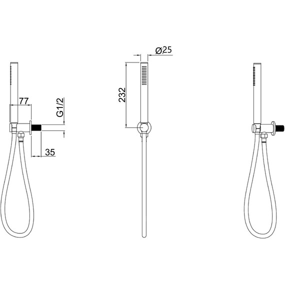 Душевой гарнитур Allen Brau Priority 5.31019-31GB, чёрный/золото - фото 2