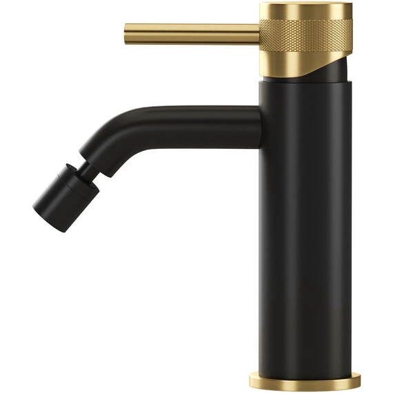Смеситель для биде Allen Brau Priority 5.31A04-31GB (с донным клапаном) чёрный/золото - фото 