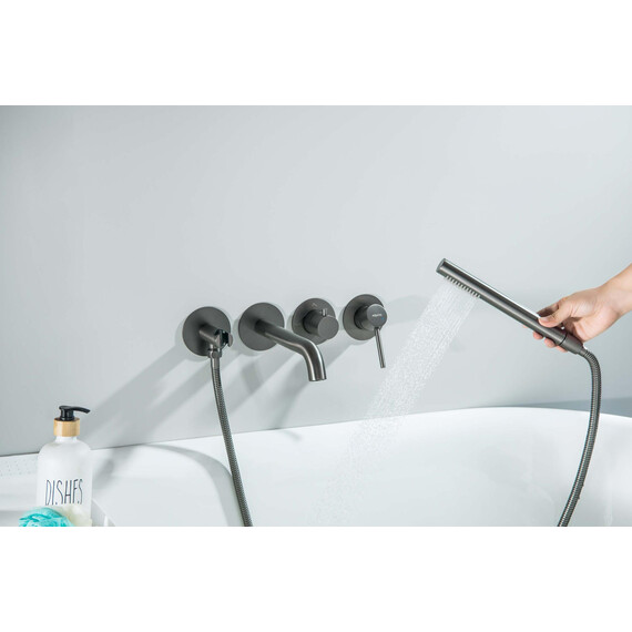 Смеситель для ванны Aquatek Европа AQ1344BGM (со скрытой частью) оружейная сталь - фото 6