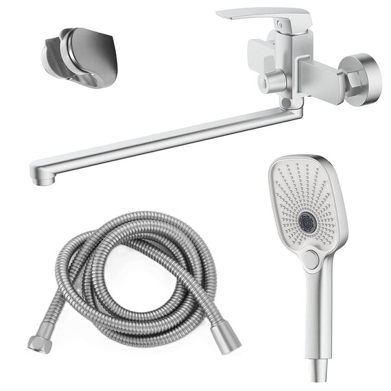 Смеситель для ванны с душевым гарнитуром Azario Conda AZ-K1711BN, сатин - фото 