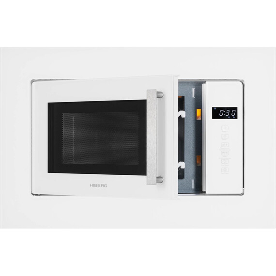 Встраиваемая микроволновая печь Hiberg i-VM 6502 W (белое стекло) - фото 11
