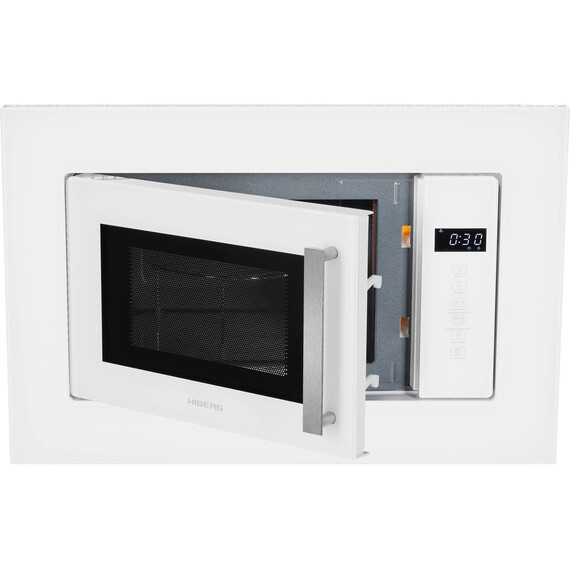 Встраиваемая микроволновая печь Hiberg i-VM 6502 W (белое стекло) - фото 13