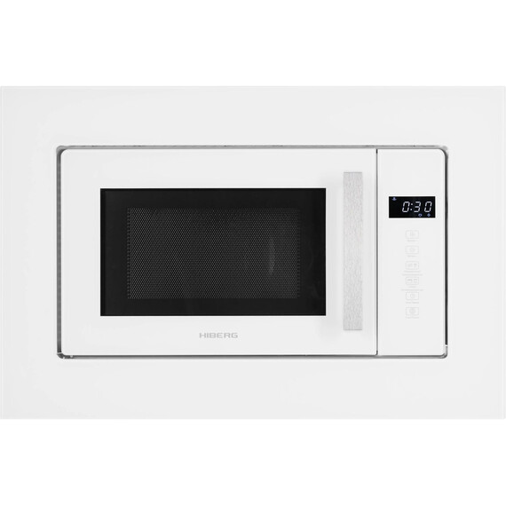 Встраиваемая микроволновая печь Hiberg i-VM 6502 W (белое стекло) - фото 