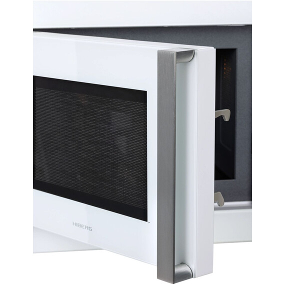 Встраиваемая микроволновая печь Hiberg i-VM 8505 W (белое стекло) - фото 4