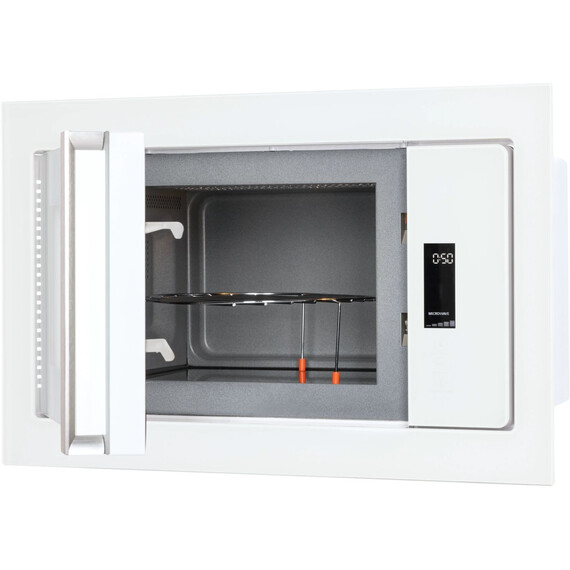 Встраиваемая микроволновая печь Hiberg i-VM 8505 W (белое стекло) - фото 7