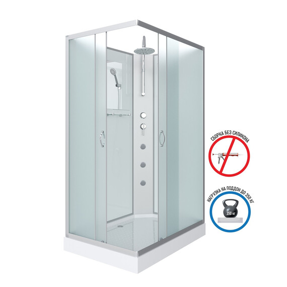 Душевая кабина Niagara Classic 120x90 см 432953QBKTG, хром/матовое (безсиликоновая сборка) - фото 