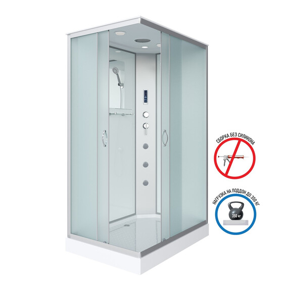 Душевая кабина Niagara Classic 120x90 см 432953QF, хром/матовое (безсиликоновая сборка) - фото 