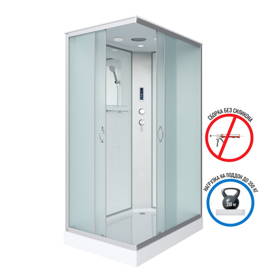 Душевая кабина Niagara Classic 120x90 см 432953QP, хром/матовое (безсиликоновая сборка) - фото 