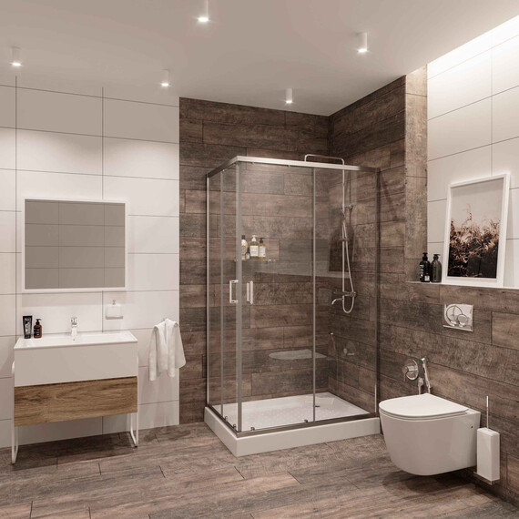 Душевое ограждение Niagara Nova 100x80 см 66810811, хром/прозрачное - фото 2