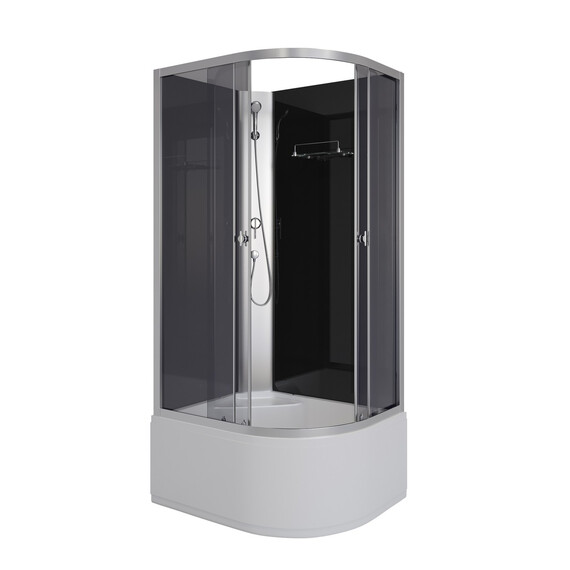 Душевая кабина Niagara Eco 90x70 см E90/70/40L/TN/BK, хром/тонированное (безсиликоновая сборка) - фото 2