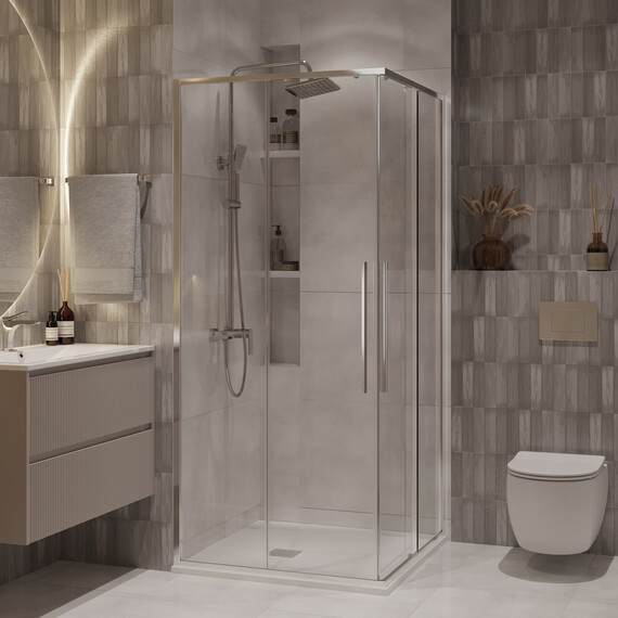 Душевое ограждение Niagara Nova 80x80 см NG-6622-34, хром/прозрачное - фото 3