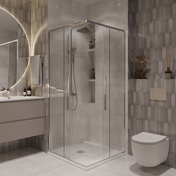 Душевое ограждение Niagara Nova 90x90 см NG-6623-34, хром/прозрачное - фото 2