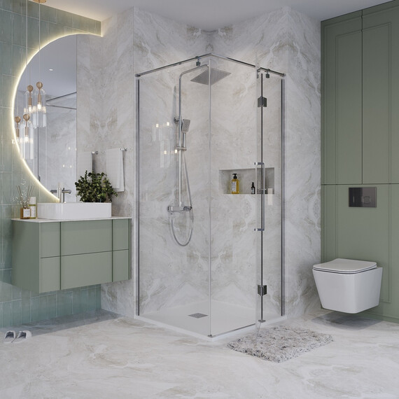 Душевое ограждение Niagara Nova 100x100 см NG-6632-34, хром/прозрачное - фото 3