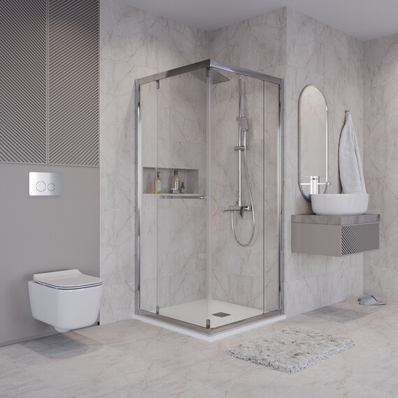 Душевое ограждение Niagara Nova 90x90 см NG-6633-34, хром/прозрачное - фото 2