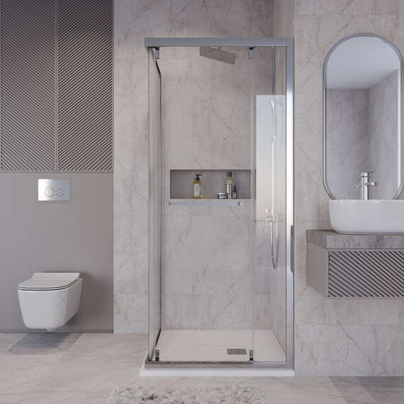 Душевое ограждение Niagara Nova 100x100 см NG-6635-34, хром/прозрачное - фото 4